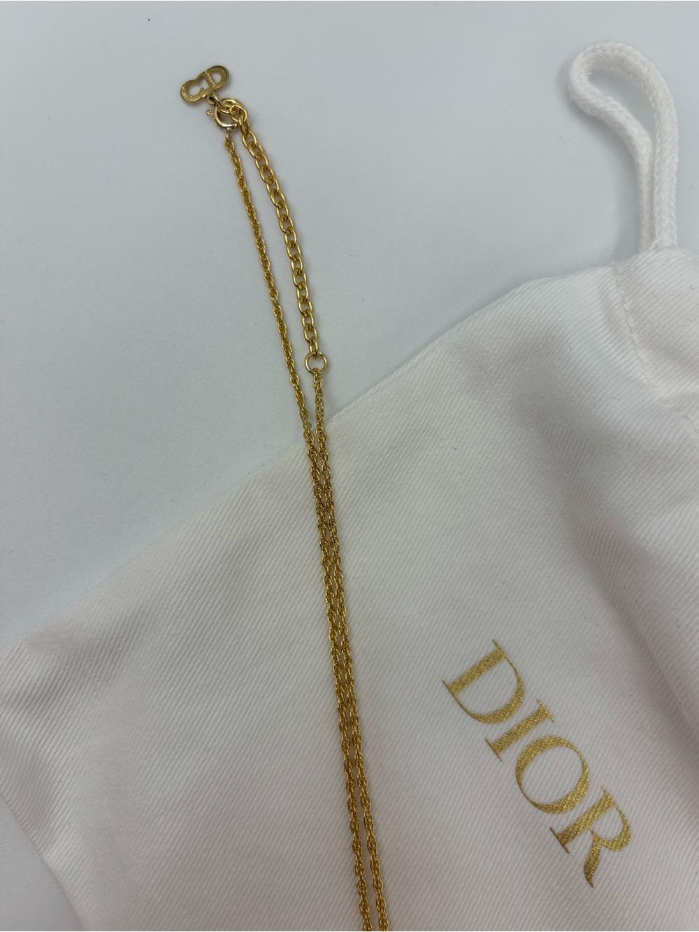 Christian Dior Gold-Tone Pendant Necklace with Chain - Picture 4 of 7